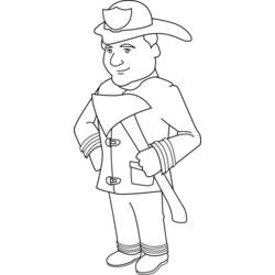 Dibujo para colorear: Bombero (Carreras y Profesiones) #105730 - Dibujos para Colorear e Imprimir Gratis