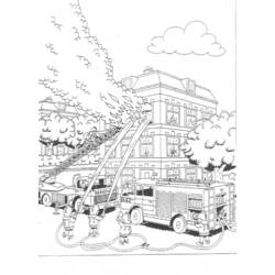 Dibujo para colorear: Bombero (Carreras y Profesiones) #105737 - Dibujos para Colorear e Imprimir Gratis