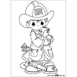 Dibujo para colorear: Bombero (Carreras y Profesiones) #105759 - Dibujos para Colorear e Imprimir Gratis