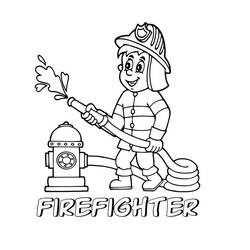 Dibujo Bombero (Carreras y Profesiones) #177508 para imprimir y colorear