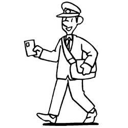 Dibujo para colorear: Cartero (Carreras y Profesiones) #94907 - Dibujos para Colorear e Imprimir Gratis