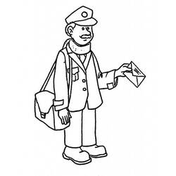 Dibujo para colorear: Cartero (Carreras y Profesiones) #94991 - Dibujos para Colorear e Imprimir Gratis
