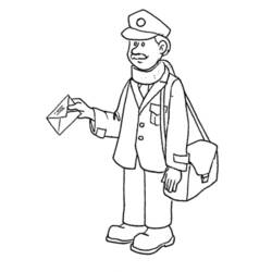 Dibujo para colorear: Cartero (Carreras y Profesiones) #95027 - Dibujos para Colorear e Imprimir Gratis