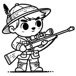 Dibujo para colorear: Cazador (Carreras y Profesiones) #218041 - Dibujos para Colorear e Imprimir Gratis