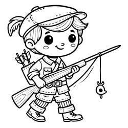 Dibujo para colorear: Cazador (Carreras y Profesiones) #218054 - Dibujos para Colorear e Imprimir Gratis