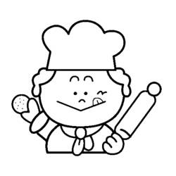 Dibujo para colorear: Cocinero (Carreras y Profesiones) #91799 - Dibujos para Colorear e Imprimir Gratis