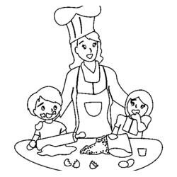 Dibujo para colorear: Cocinero (Carreras y Profesiones) #91810 - Dibujos para Colorear e Imprimir Gratis