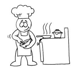 Dibujo para colorear: Cocinero (Carreras y Profesiones) #91826 - Dibujos para Colorear e Imprimir Gratis