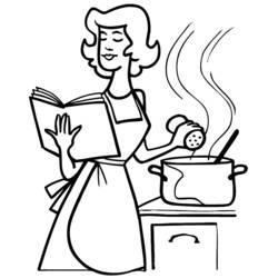 Dibujo para colorear: Cocinero (Carreras y Profesiones) #91829 - Dibujos para Colorear e Imprimir Gratis