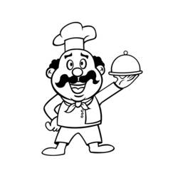 Dibujo para colorear: Cocinero (Carreras y Profesiones) #91847 - Dibujos para Colorear e Imprimir Gratis