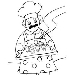 Dibujo para colorear: Cocinero (Carreras y Profesiones) #91861 - Dibujos para Colorear e Imprimir Gratis