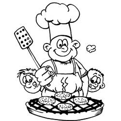 Dibujo para colorear: Cocinero (Carreras y Profesiones) #91893 - Dibujos para Colorear e Imprimir Gratis