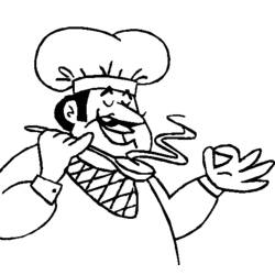 Dibujo para colorear: Cocinero (Carreras y Profesiones) #91963 - Dibujos para Colorear e Imprimir Gratis