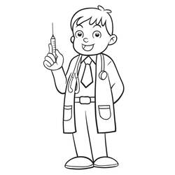 Dibujo para colorear: Doctor (Carreras y Profesiones) #187823 - Dibujos para Colorear e Imprimir Gratis