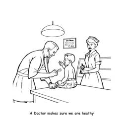 Dibujo para colorear: Doctor (Carreras y Profesiones) #93535 - Dibujos para Colorear e Imprimir Gratis