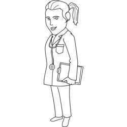 Dibujo para colorear: Doctor (Carreras y Profesiones) #93558 - Dibujos para Colorear e Imprimir Gratis