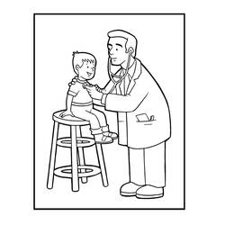 Dibujo para colorear: Doctor (Carreras y Profesiones) #93637 - Dibujos para Colorear e Imprimir Gratis