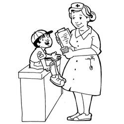 Dibujo para colorear: Enfermera (Carreras y Profesiones) #170387 - Dibujos para Colorear e Imprimir Gratis