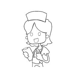 Dibujo para colorear: Enfermera (Carreras y Profesiones) #170393 - Dibujos para Colorear e Imprimir Gratis