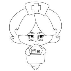 Dibujo para colorear: Enfermera (Carreras y Profesiones) #170402 - Dibujos para Colorear e Imprimir Gratis
