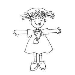 Dibujo para colorear: Enfermera (Carreras y Profesiones) #170404 - Dibujos para Colorear e Imprimir Gratis