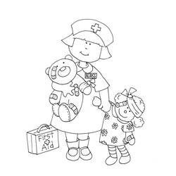 Dibujo para colorear: Enfermera (Carreras y Profesiones) #170409 - Dibujos para Colorear e Imprimir Gratis