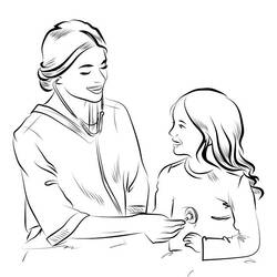 Dibujo para colorear: Enfermera (Carreras y Profesiones) #170411 - Dibujos para Colorear e Imprimir Gratis