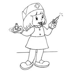 Dibujo para colorear: Enfermera (Carreras y Profesiones) #170415 - Dibujos para Colorear e Imprimir Gratis