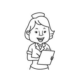 Dibujo para colorear: Enfermera (Carreras y Profesiones) #170416 - Dibujos para Colorear e Imprimir Gratis
