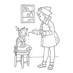 Dibujo para colorear: Enfermera (Carreras y Profesiones) #170421 - Dibujos para Colorear e Imprimir Gratis