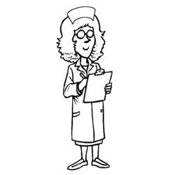 Dibujo para colorear: Enfermera (Carreras y Profesiones) #170423 - Dibujos para Colorear e Imprimir Gratis