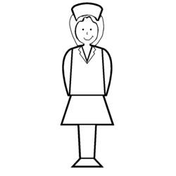 Dibujo para colorear: Enfermera (Carreras y Profesiones) #170425 - Dibujos para Colorear e Imprimir Gratis