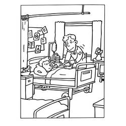 Dibujo para colorear: Enfermera (Carreras y Profesiones) #170430 - Dibujos para Colorear e Imprimir Gratis