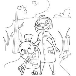 Dibujo para colorear: Enfermera (Carreras y Profesiones) #170434 - Dibujos para Colorear e Imprimir Gratis