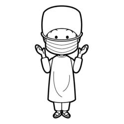 Dibujo para colorear: Enfermera (Carreras y Profesiones) #170435 - Dibujos para Colorear e Imprimir Gratis