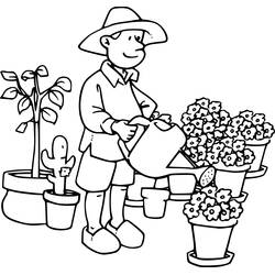 Dibujos para colorear: Florista - Dibujos para Colorear e Imprimir Gratis