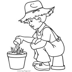 Dibujo para colorear: Granjero (Carreras y Profesiones) #96194 - Dibujos para Colorear e Imprimir Gratis
