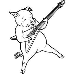Dibujo para colorear: Guitarrista (Carreras y Profesiones) #98163 - Dibujos para Colorear e Imprimir Gratis