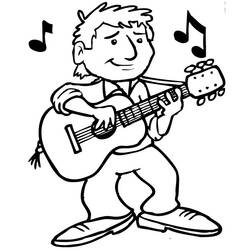 Dibujos para colorear: Guitarrista - Dibujos para Colorear e Imprimir Gratis