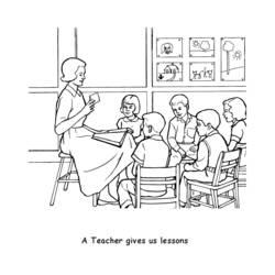 Dibujo para colorear: Maestro (Carreras y Profesiones) #94232 - Dibujos para Colorear e Imprimir Gratis