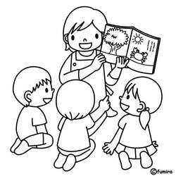 Dibujo para colorear: Maestro (Carreras y Profesiones) #94243 - Dibujos para Colorear e Imprimir Gratis