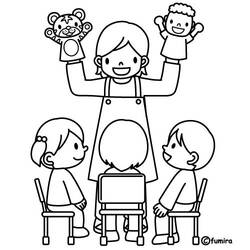 Dibujo para colorear: Maestro (Carreras y Profesiones) #94541 - Dibujos para Colorear e Imprimir Gratis