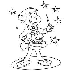 Dibujo para colorear: Mago (Carreras y Profesiones) #100702 - Dibujos para Colorear e Imprimir Gratis