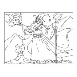 Dibujo para colorear: Mago (Carreras y Profesiones) #100710 - Dibujos para Colorear e Imprimir Gratis