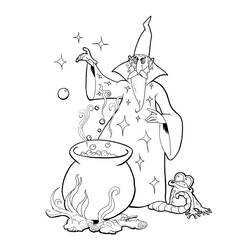 Dibujo para colorear: Mago (Carreras y Profesiones) #100802 - Dibujos para Colorear e Imprimir Gratis