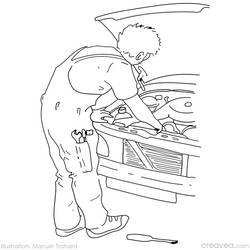 Dibujo para colorear: Mecánico (Carreras y Profesiones) #101743 - Dibujos para Colorear e Imprimir Gratis
