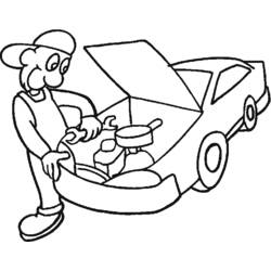 Dibujo para colorear: Mecánico (Carreras y Profesiones) #101752 - Dibujos para Colorear e Imprimir Gratis