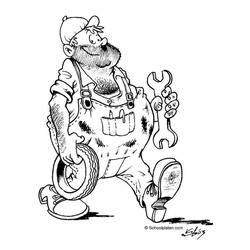 Dibujo para colorear: Mecánico (Carreras y Profesiones) #101753 - Dibujos para Colorear e Imprimir Gratis