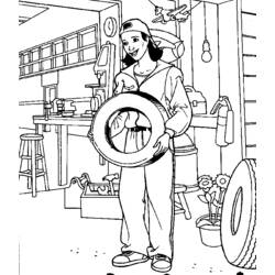 Dibujo para colorear: Mecánico (Carreras y Profesiones) #101754 - Dibujos para Colorear e Imprimir Gratis