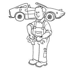 Dibujo para colorear: Mecánico (Carreras y Profesiones) #101761 - Dibujos para Colorear e Imprimir Gratis
